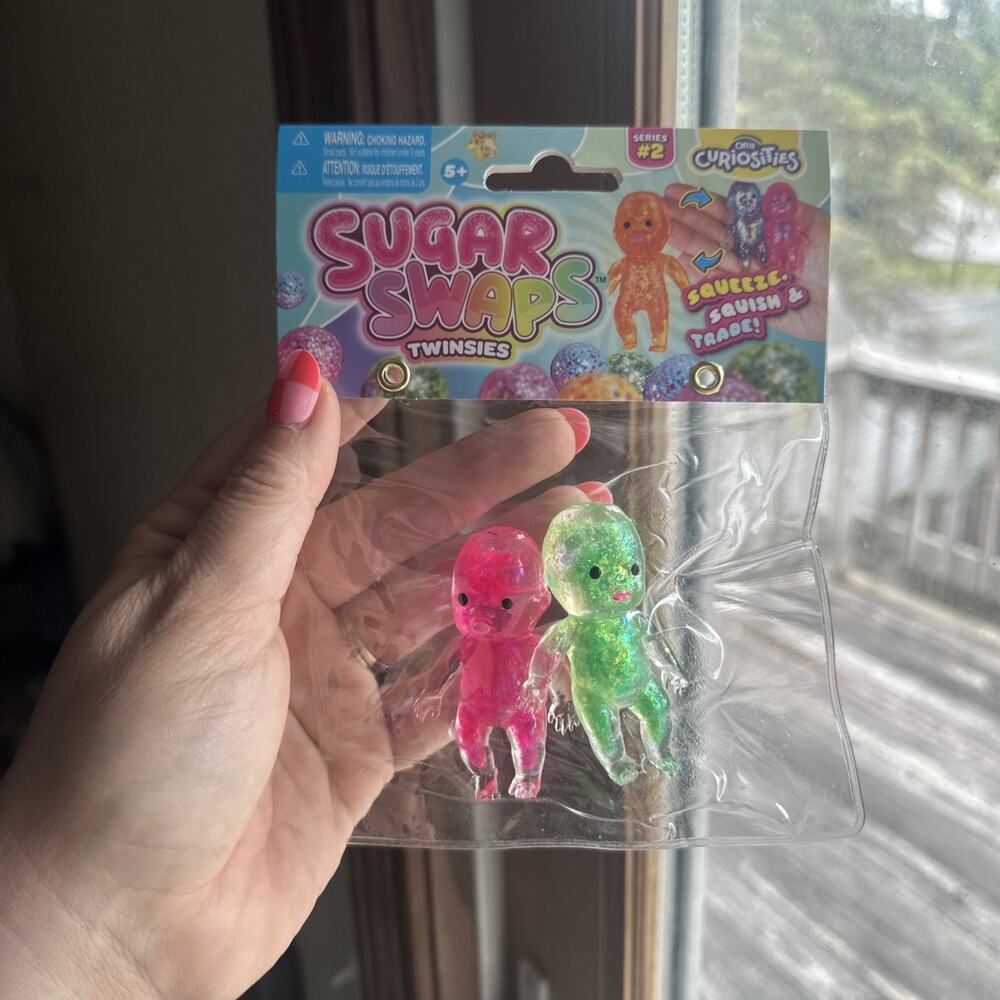 New ORB Curiosities Sugar Swaps Twinsies Babies Squishy Squeeze Green & Pink
